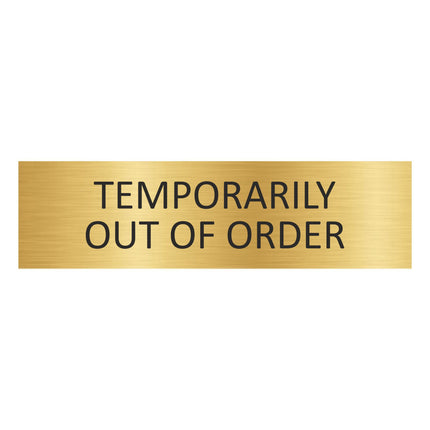 Temporarily out of order gold door sign 165x45mm - 1 pc