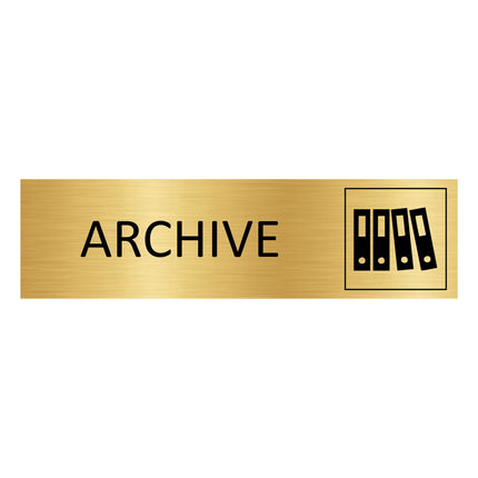 Archive gold door sign 165x45mm - 1 pc