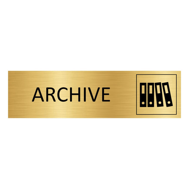 Archive gold door sign 165x45mm - 1 pc