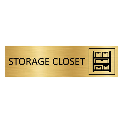 Storage closet gold door sign 165x45mm - 1 pc