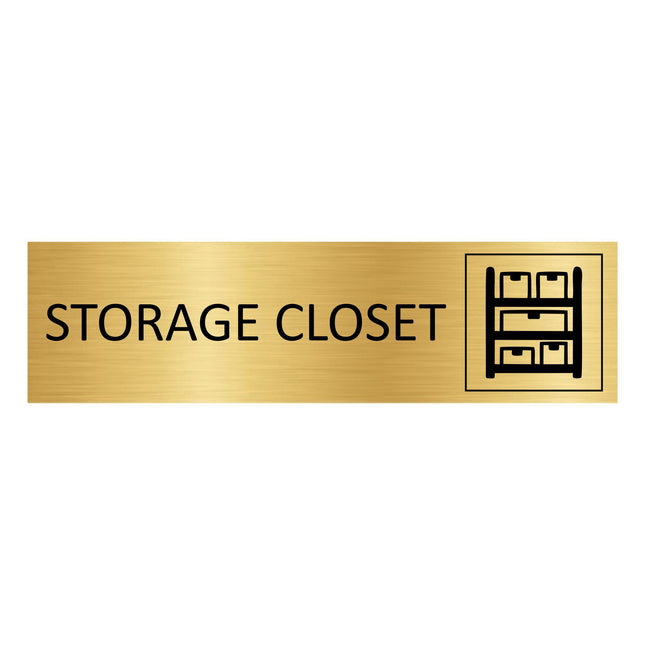 Storage closet gold door sign 165x45mm - 1 pc