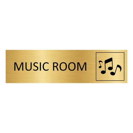 Music room gold door sign 165x45mm - 1 pc