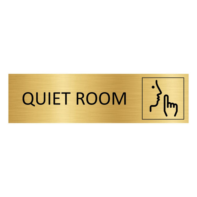 Quiet room gold door sign 165x45mm - 1 pc