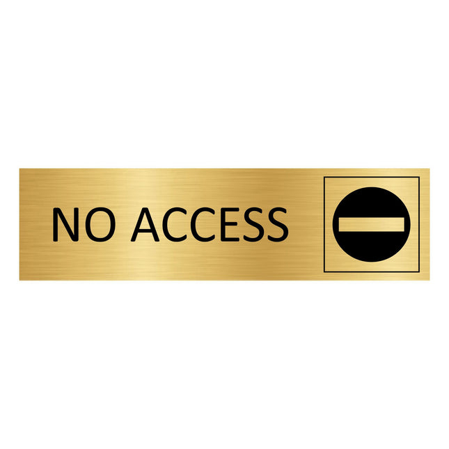 No access gold door sign 165x45mm - 1 pc