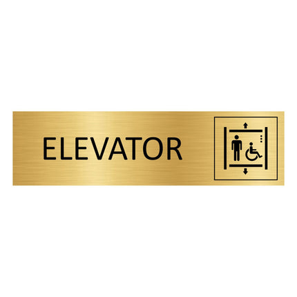 Elevator gold door sign 165x45mm - 1 pc