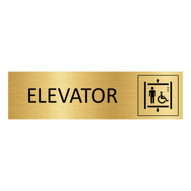 Elevator gold door sign 165x45mm - 1 pc