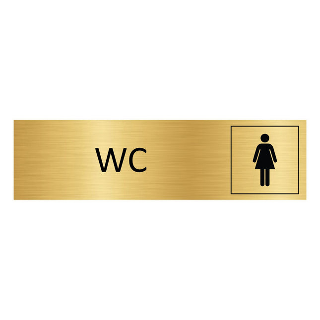 Women’s wc gold door sign 165x45mm - 1 pc