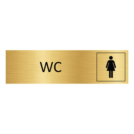 Women’s wc gold door sign 165x45mm - 1 pc