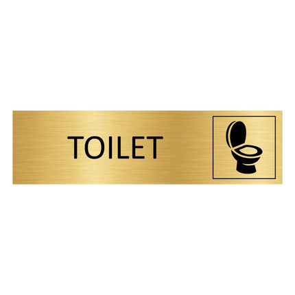 Toilet gold door sign 165x45mm - 1 pc
