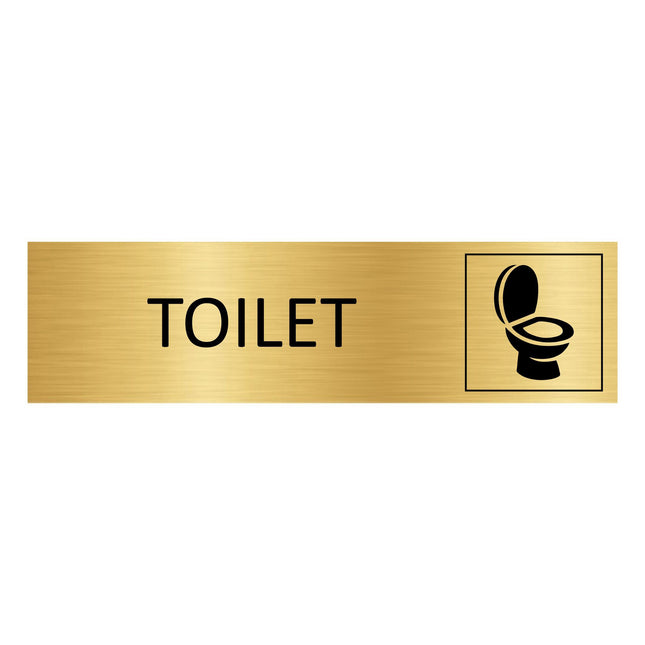 Toilet gold door sign 165x45mm - 1 pc