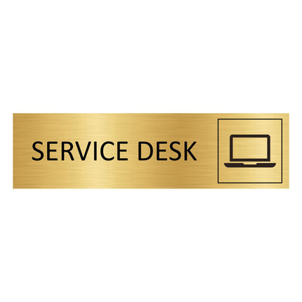 Service desk gold door sign 165x45mm - 1 pc