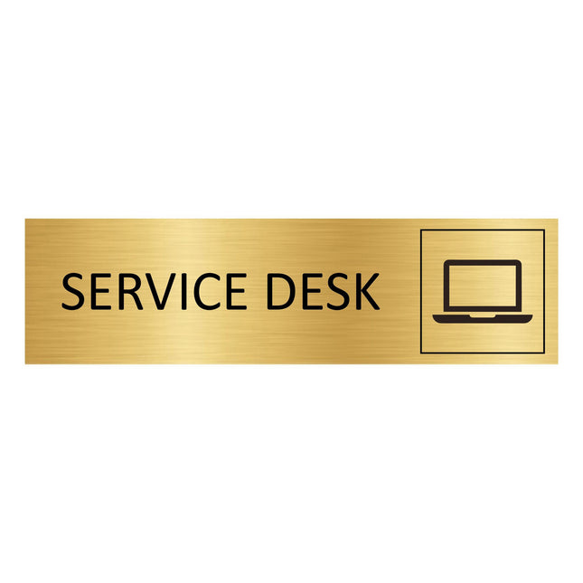 Service desk gold door sign 165x45mm - 1 pc