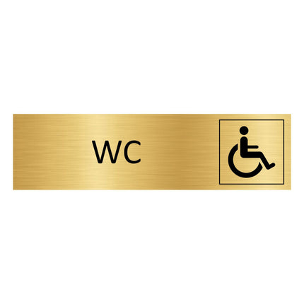 Accessible wc gold door sign 165x45mm - 1 pc