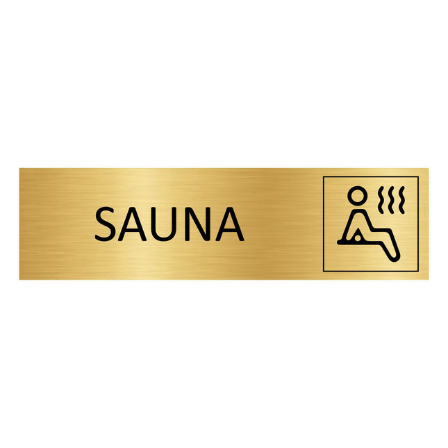 Sauna gold door sign 165x45mm - 1 pc