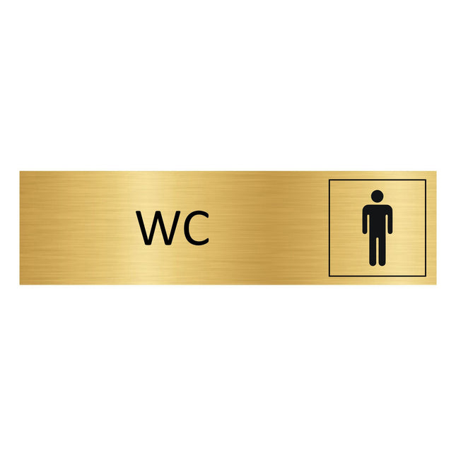 Men’s wc gold door sign 165x45mm - 1 pc