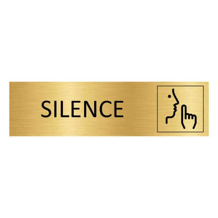 Silence gold door sign 165x45mm - 1 pc