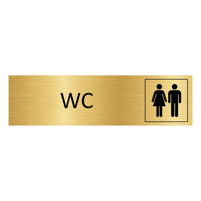 WC gold door sign 165x45mm - 1 pc