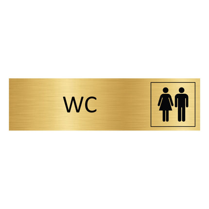 WC gold door sign 165x45mm - 1 pc