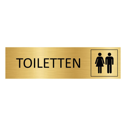 Toilet gold door sign 165x45mm - 1 pc