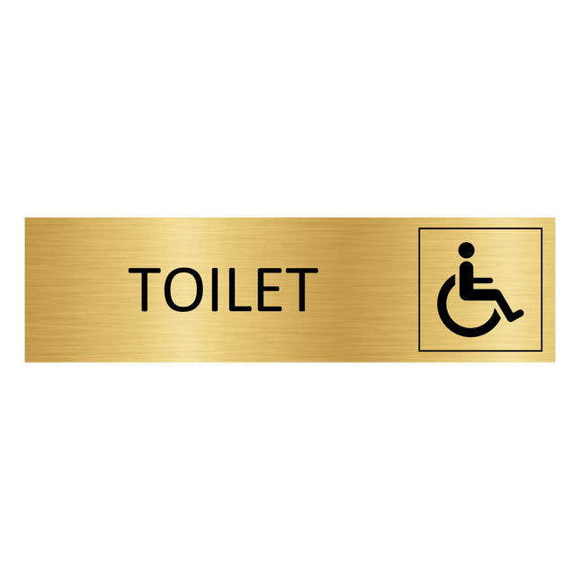 Accessible restroom gold door sign 165x45mm - 1 pc