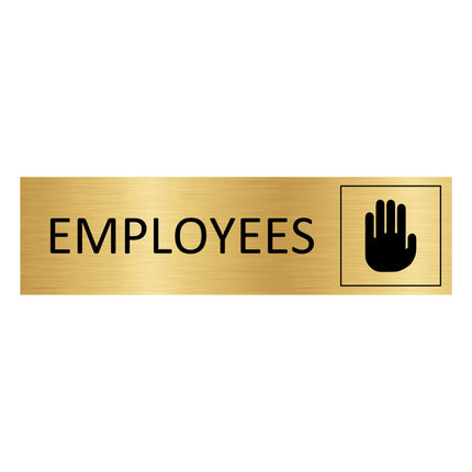 Employees gold door sign 165x45mm - 1 pc