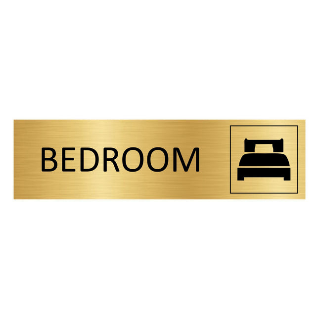 Bedroom gold door sign 165x45mm - 1 pc