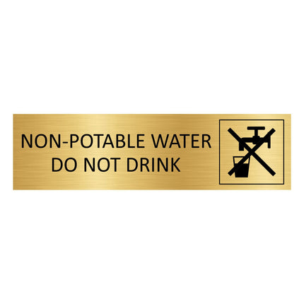 Non-potable water gold door sign 165x45mm - 1 pc