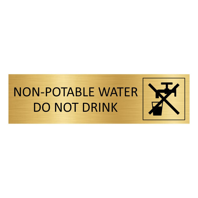 Non-potable water gold door sign 165x45mm - 1 pc