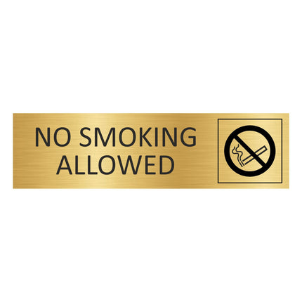 No smoking gold door sign 165x45mm - 1 pc