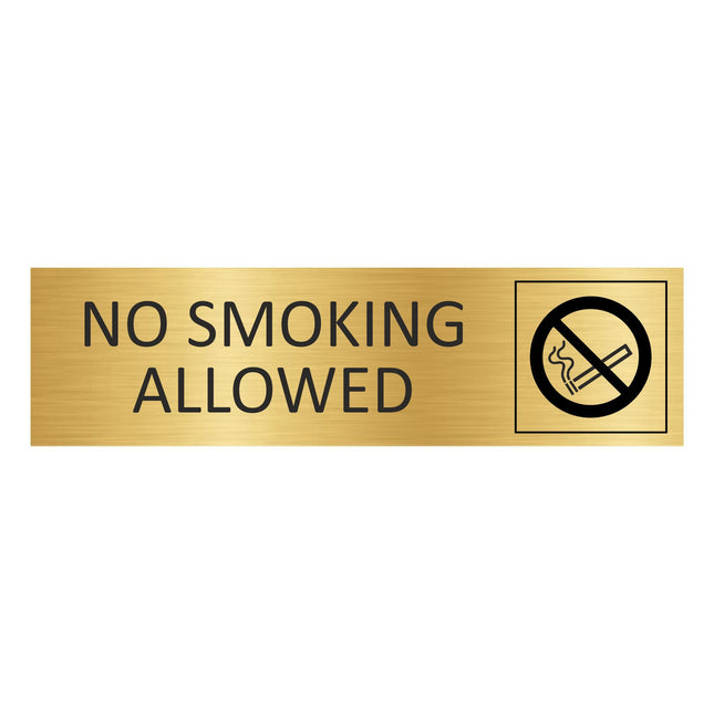 No smoking gold door sign 165x45mm - 1 pc