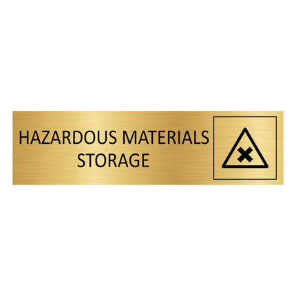 Hazardous materials storage gold door sign 165x45mm - 1 pc