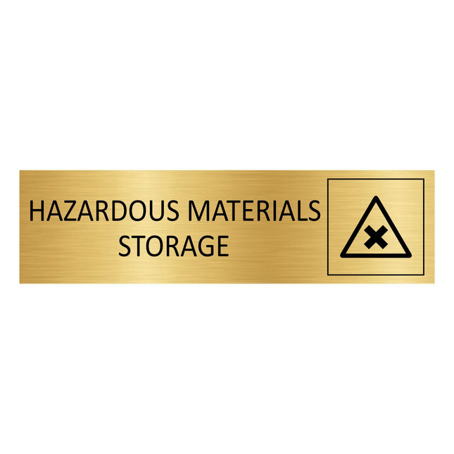 Hazardous materials storage gold door sign 165x45mm - 1 pc