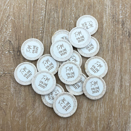 Custom printed wood fiber token Ø29mm - 100 pcs