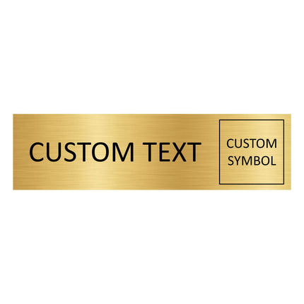 Custom text and symbol gold door sign 165x45mm - 1 pc