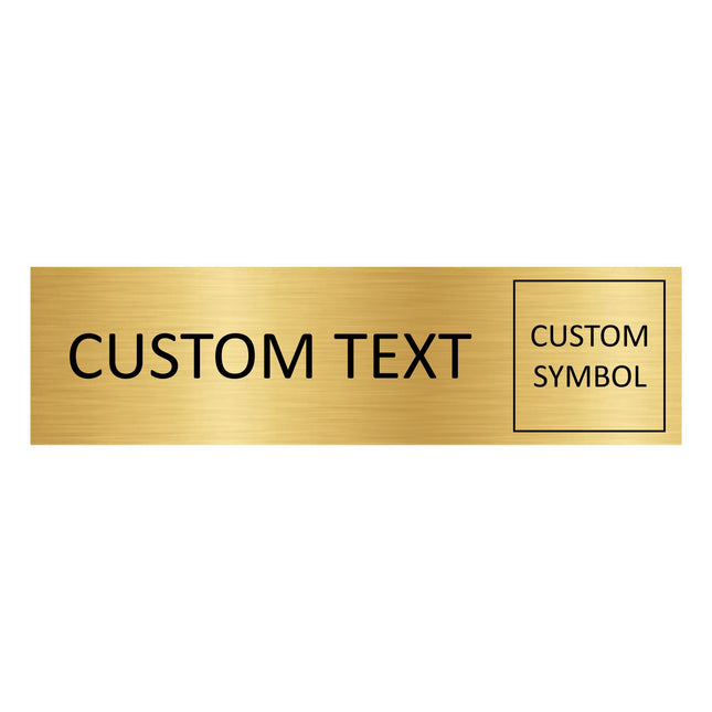 Custom text and symbol gold door sign 165x45mm - 1 pc