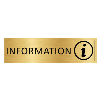 Information gold door sign 165x45mm - 1 pc