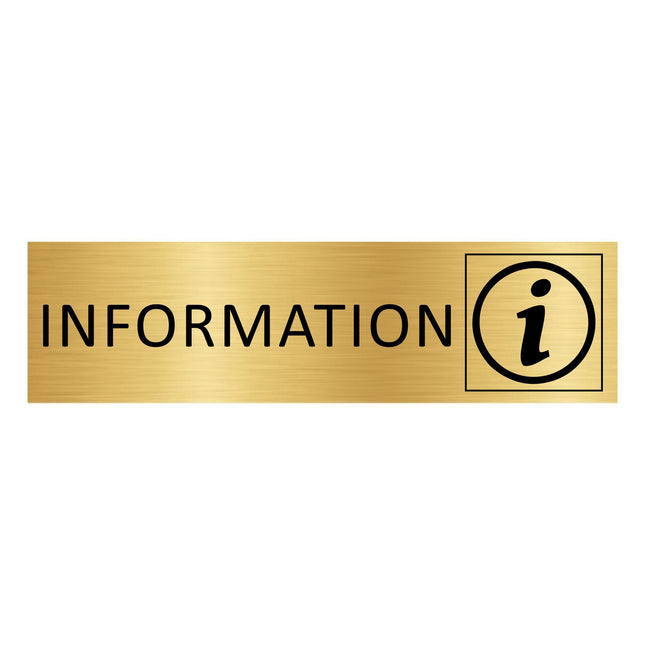 Information gold door sign 165x45mm - 1 pc