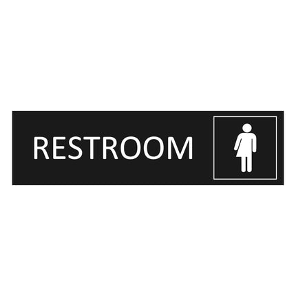 Genderneutral restroom black door sign 165x45mm - 1 pc