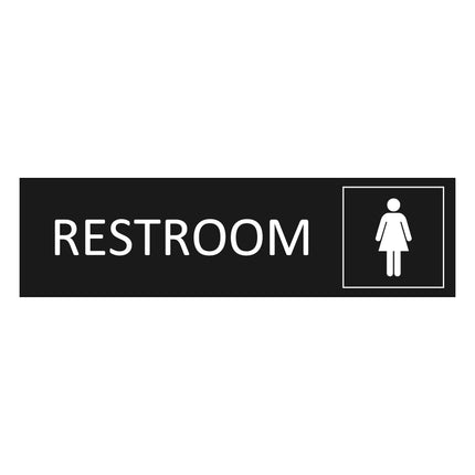 Restroom black door sign 165x45mm - 1 pc