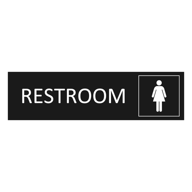 Restroom black door sign 165x45mm - 1 pc