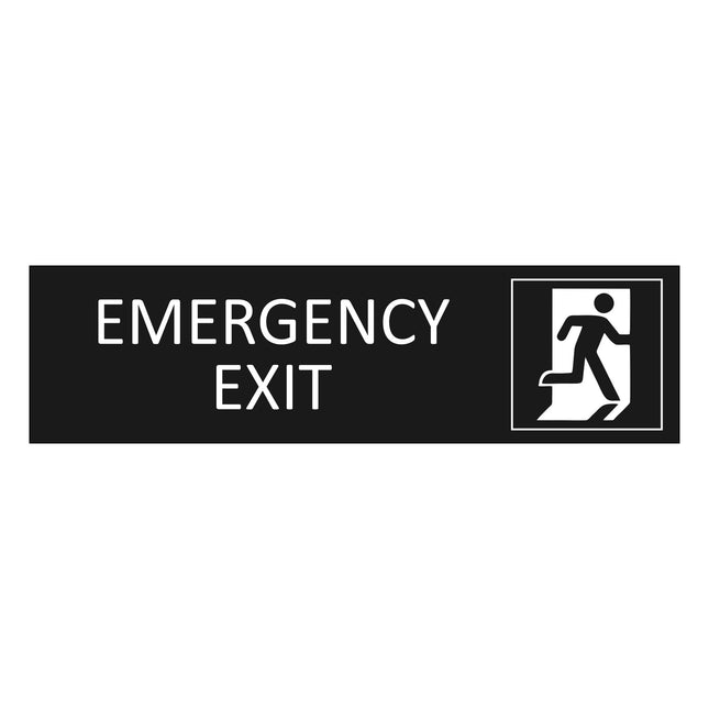 Emergency exit black door sign 165x45mm - 1 pc