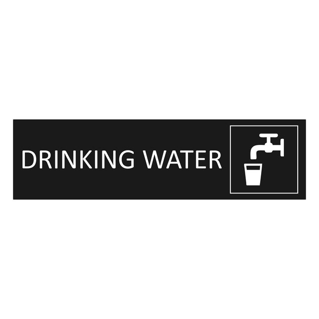 Drinking water black door sign 165x45mm - 1 pc