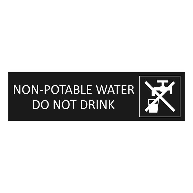 Non-potable water black door sign 165x45mm - 1 pc