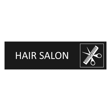 Hair salon black door sign 165x45mm - 1 pc