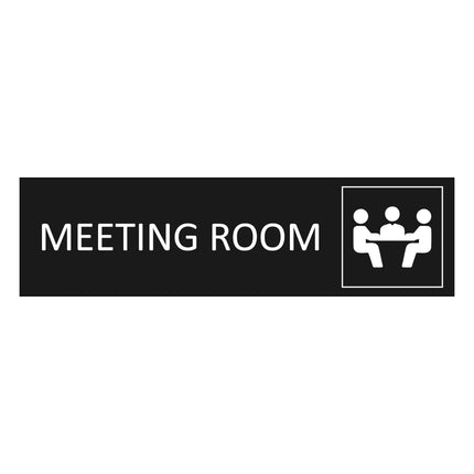 Meeting room black door sign 165x45mm - 1 pc