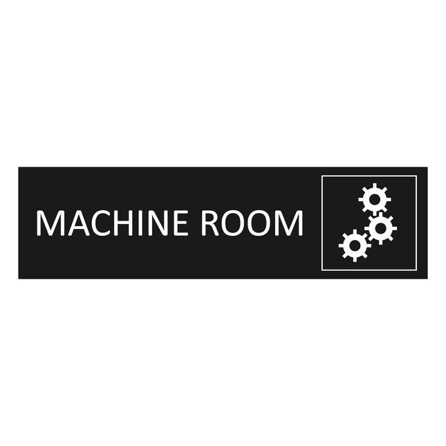 Machine room black door sign 165x45mm - 1 pc