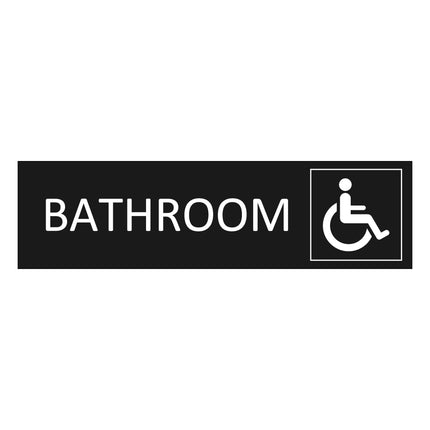 Accessible bathroom black door sign 165x45mm - 1 pc