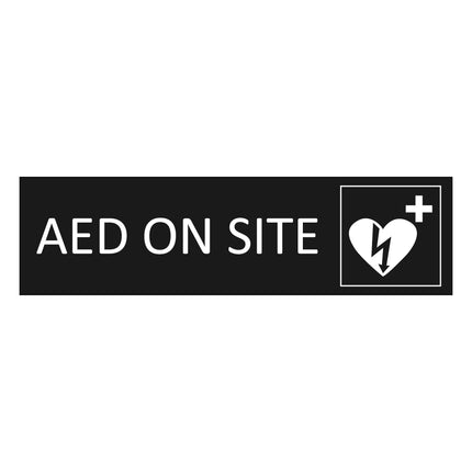 AED on site black door sign 165x45mm - 1 pc
