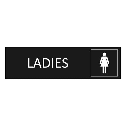 Ladies black door sign 165x45mm - 1 pc