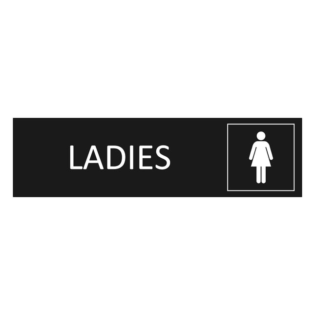 Ladies black door sign 165x45mm - 1 pc